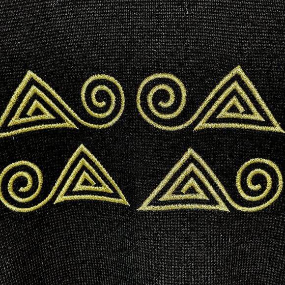 Vintage Meister Black Gold Knit Sweater Sz S Quiet Luxury Retro Ski Lodge Wool - Picture 3 of 4